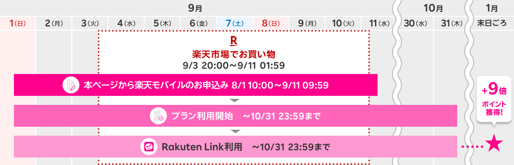 キャンペーンの流れ 9/1~